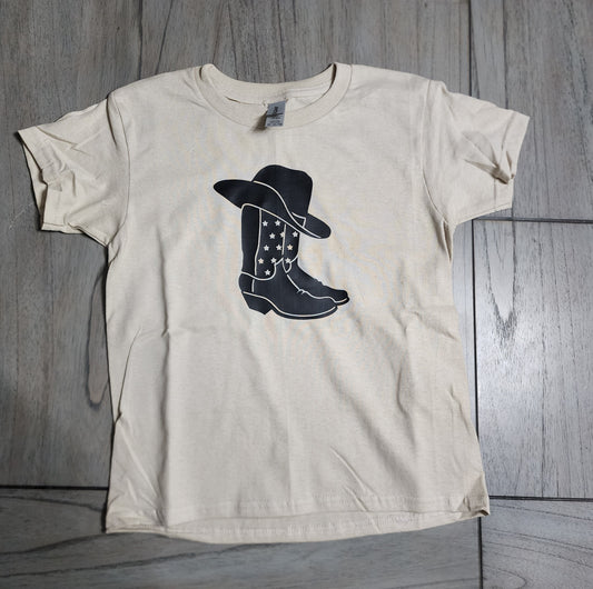 Cowboy boots & hat tshirt — Youth